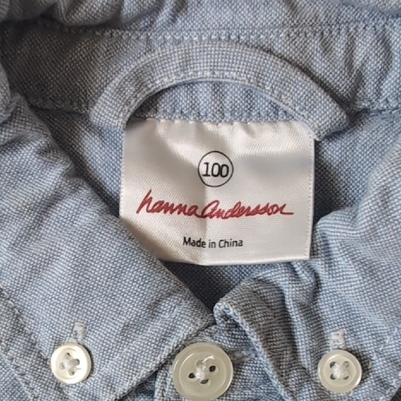 Hanna Andersson Light Blue Kids Button-Down Shirt - Picture 3 of 8